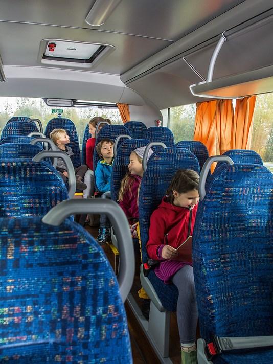 Bright colour scheme in the interior of the MAN Lion’s Intercity