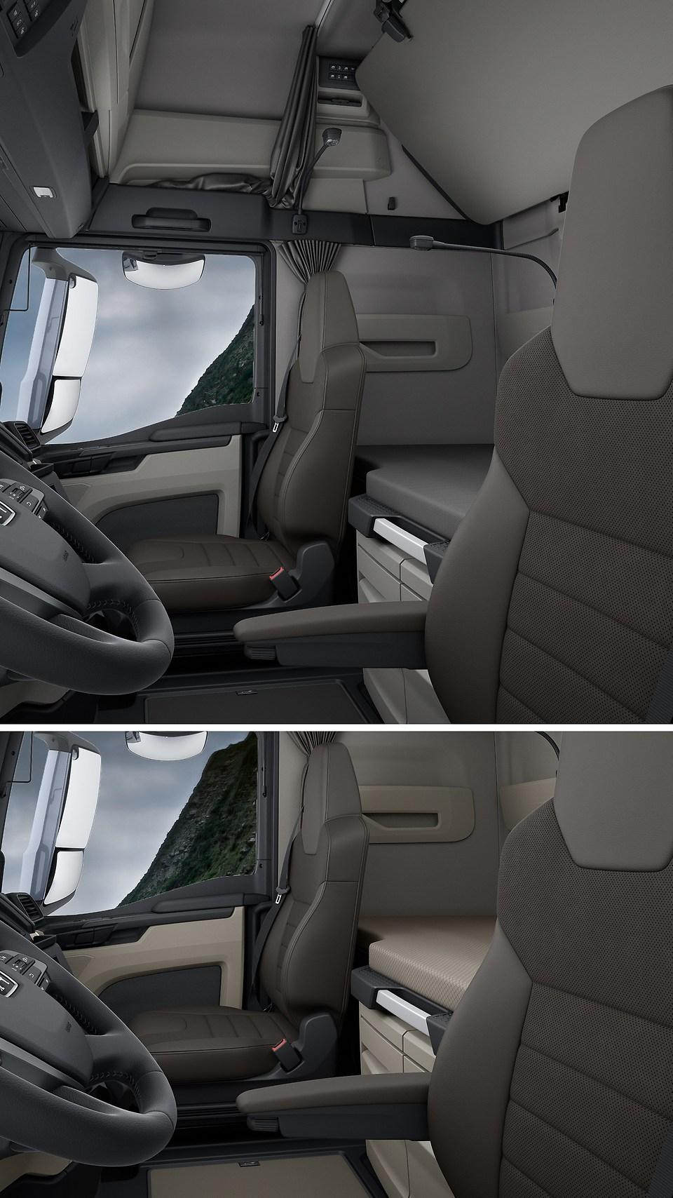 MAN TGS Vario foldable co-driver’s seat / table combo